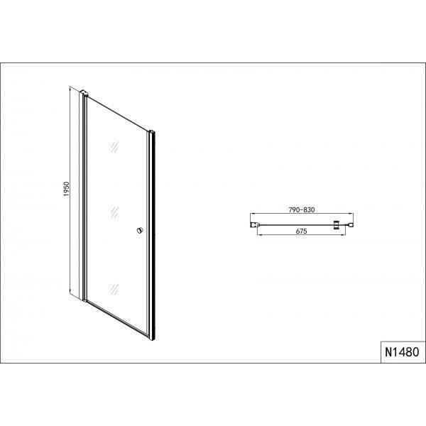 Douche nisdeur 80x195 swingdeur Sanotechnik Elegance chroom