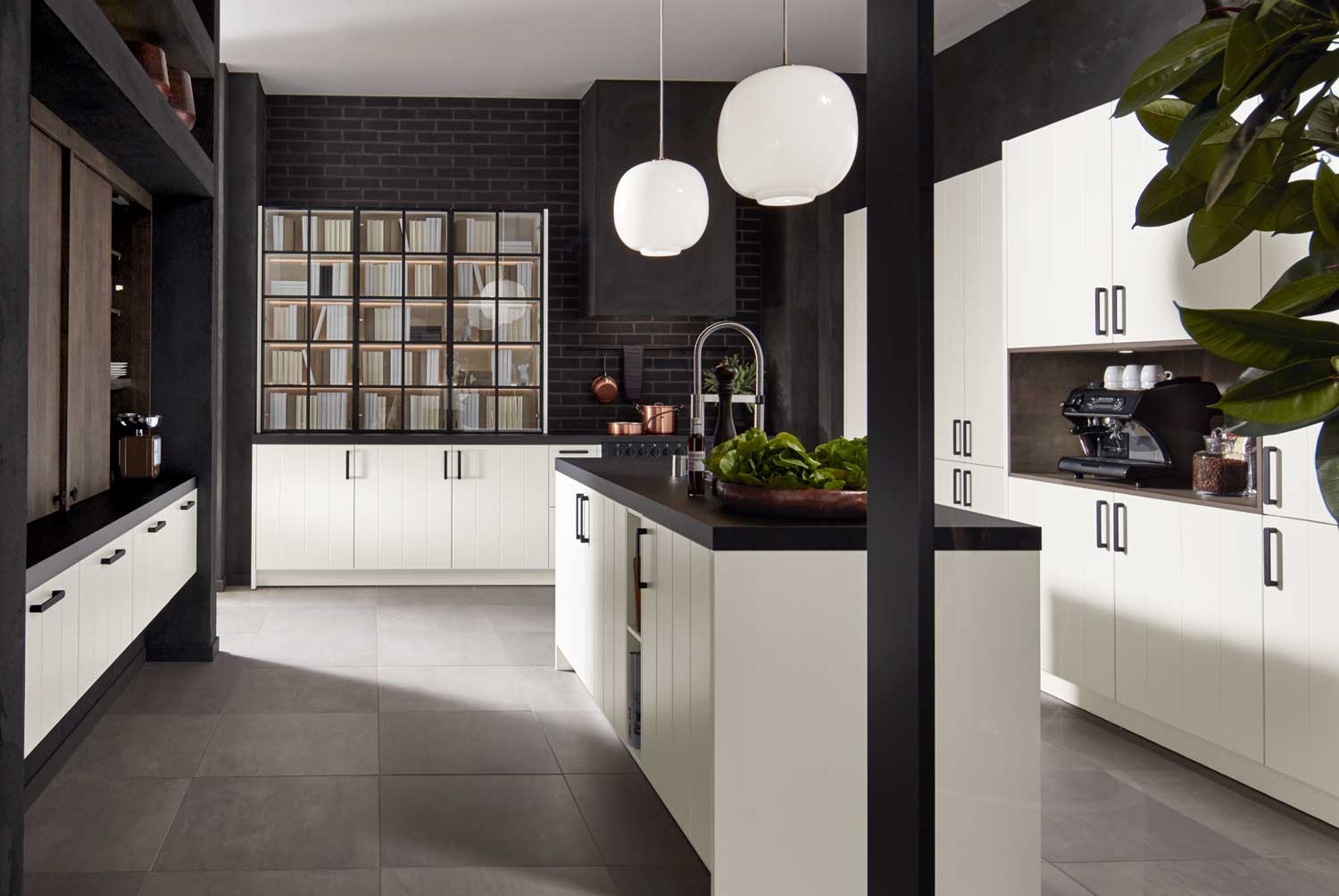 voorbeeld Keuken wit/zwart