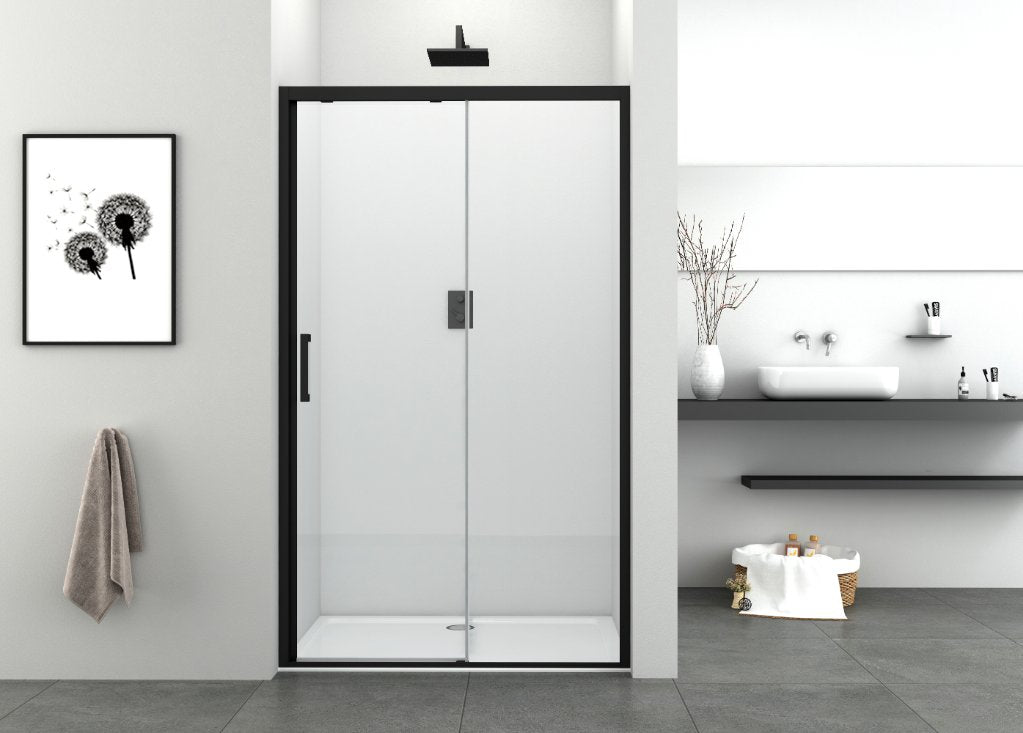 Soft close nis schuifdeur 120x195 Sanotechnik Elite mat zwart