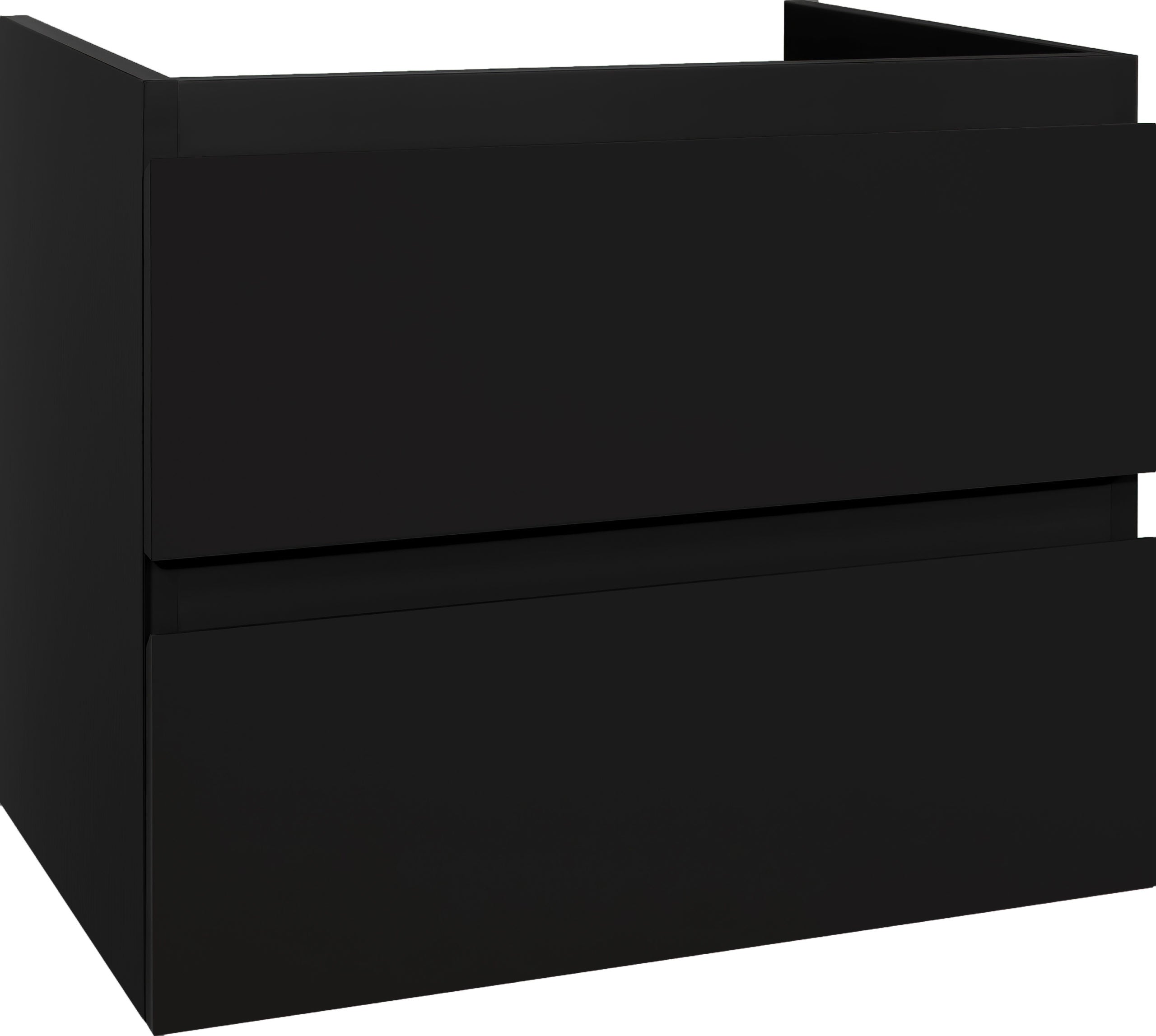 Badmeubel Sally 60x45 greeploos 2 laden softclose mat zwart