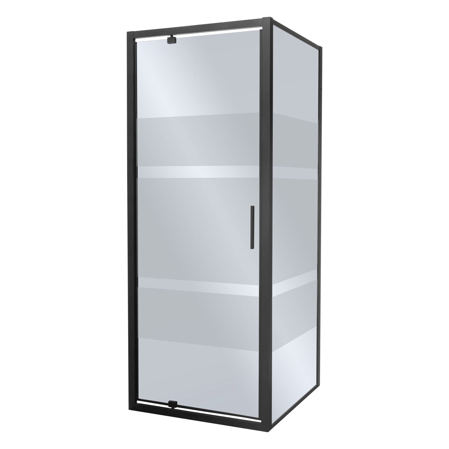 Douchecabine 90x90x190 mat zwart privacy glas Kerra Tomar
