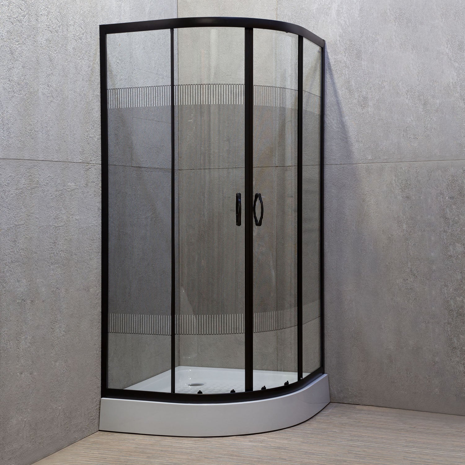 Douchecabine Xenia Black 80x80x195 incl. douchebak zwart decor