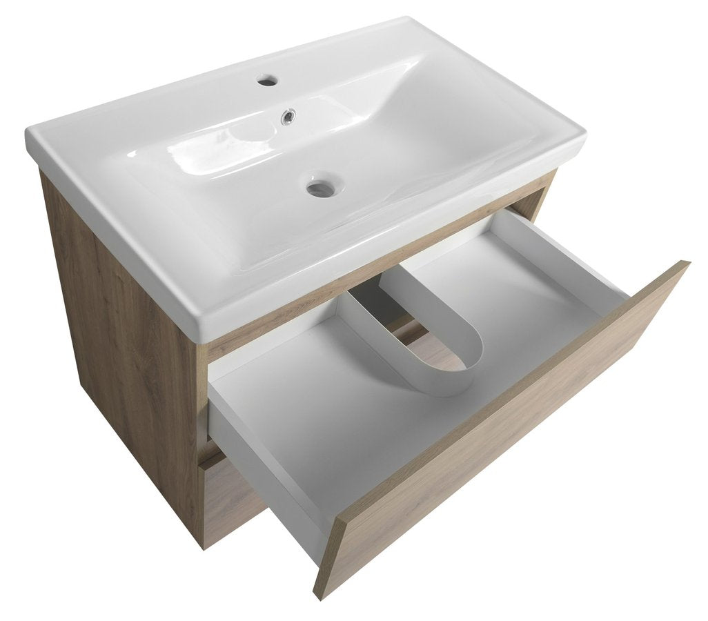 Complete Badkamer Aqualine Altair 80 cm Met Borg Douchecabine Chroom