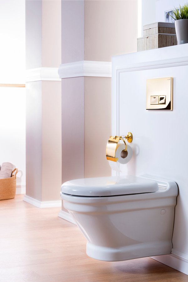 Retro Hangend Toilet Wit Antik Keramisch Inclusief Zitting