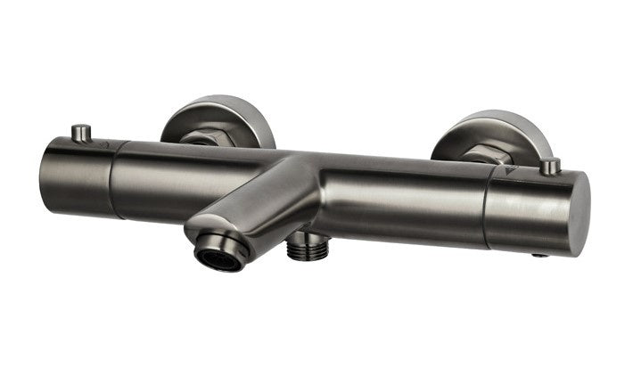 Luzi Thermostatische badkraan Rond Gun Metal