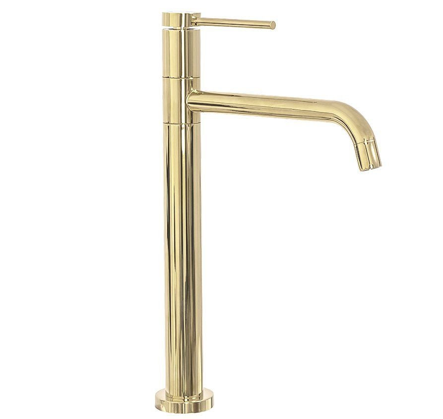Hoge wastafelkraan goud Rea Lugano Slim Line