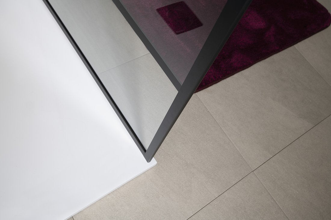 Inloopdouche douchewand 100x200 Cure Mat Zwart zwart met anti-kalk coating