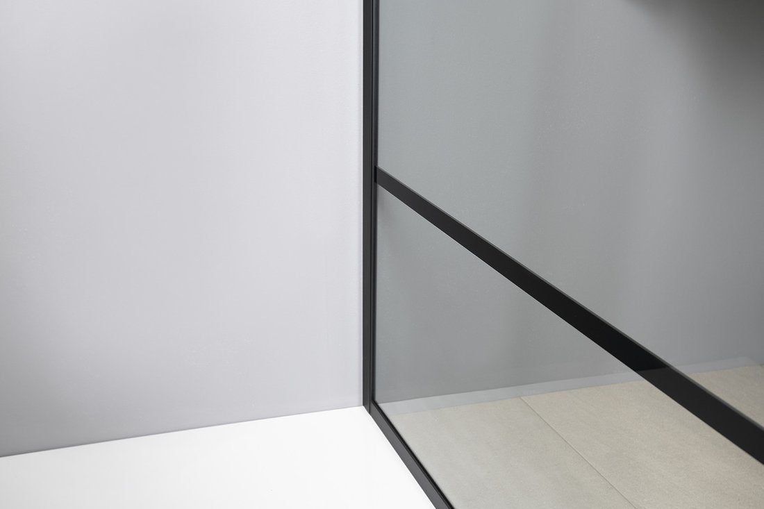 Inloopdouche douchewand 100x200 Cure Mat Zwart zwart met anti-kalk coating