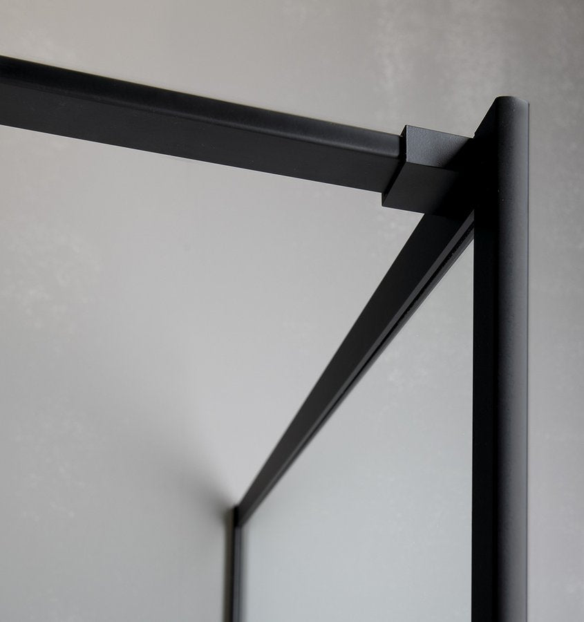 Inloopdouche douchewand 100x200 Cure Mat Zwart zwart met anti-kalk coating