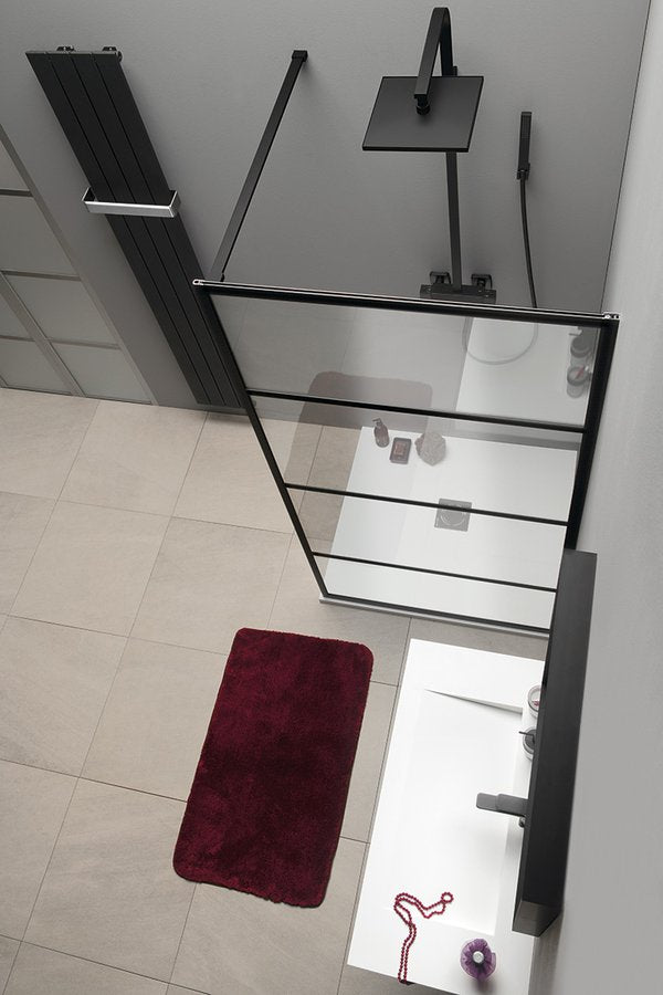 Inloopdouche douchewand 100x200 Cure Mat Zwart zwart met anti-kalk coating