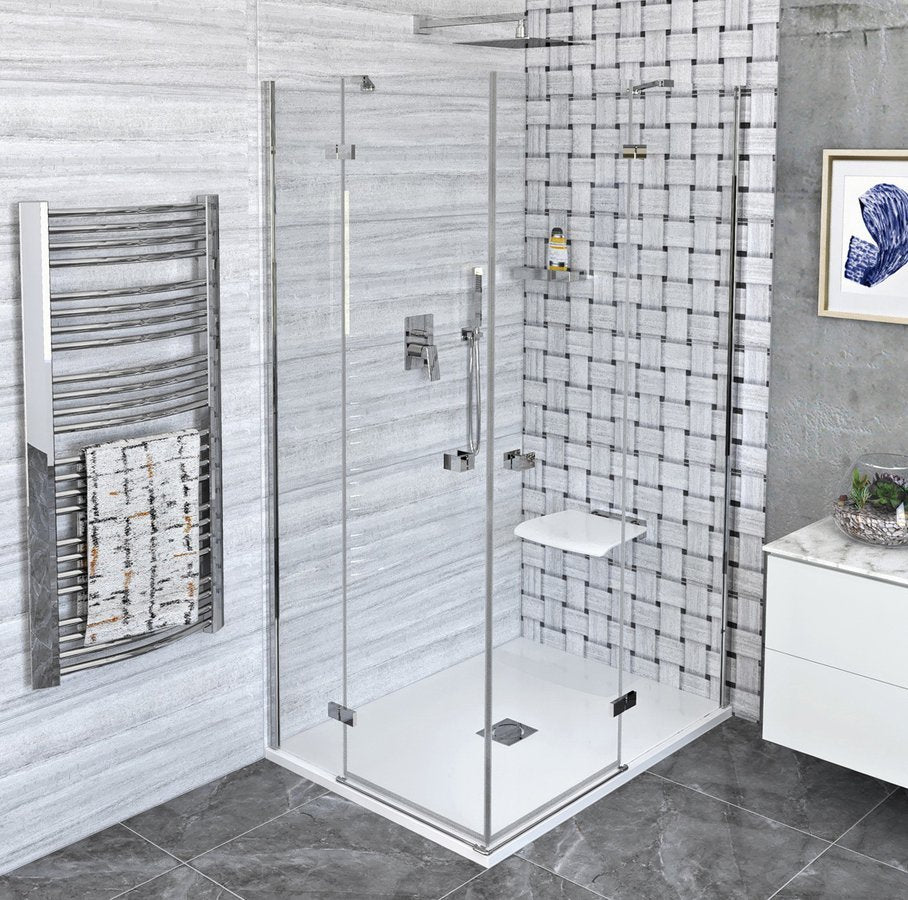 Douchecabine rechthoek 100x90cm openslaande deuren Fortis Line