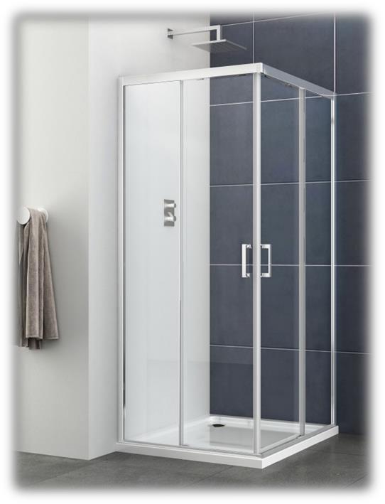 Douchecabine 80x80x195 schuifdeuren Elite chroom antikalk
