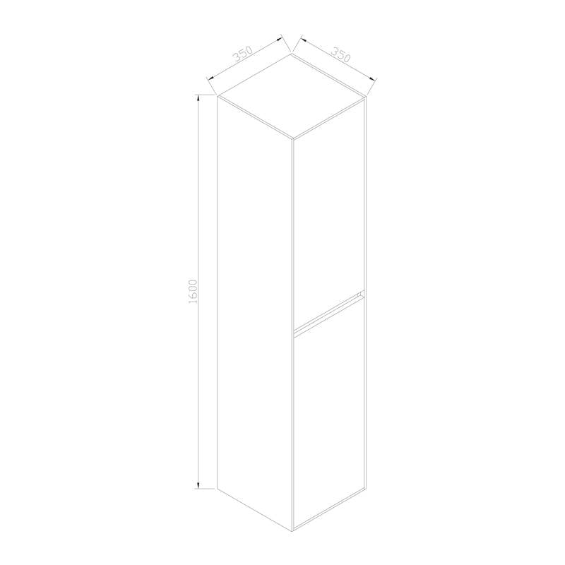 Badkamer kolomkast Luzi Compact 160x35x35 greeploos hoogglans wit