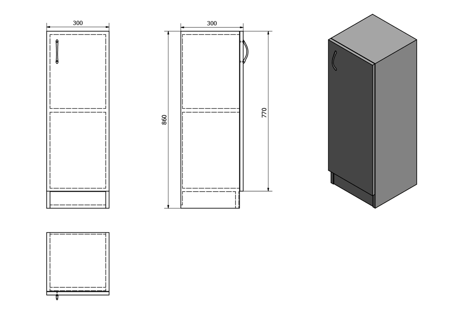 Kolomkast Lage Simplex Eco 30 x 30 x 86