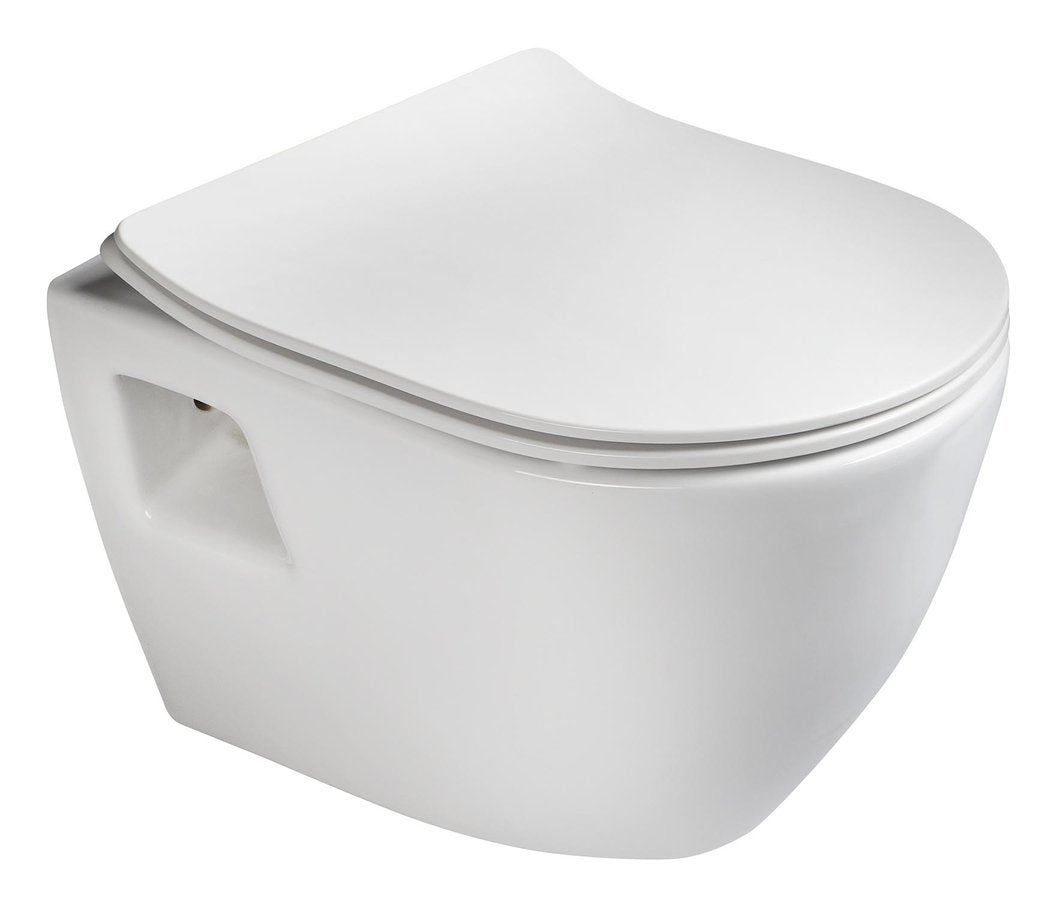 Hangende Toilet Paula Wit 35,5X35,5X50 Wandtoilet Met Spoelrand
