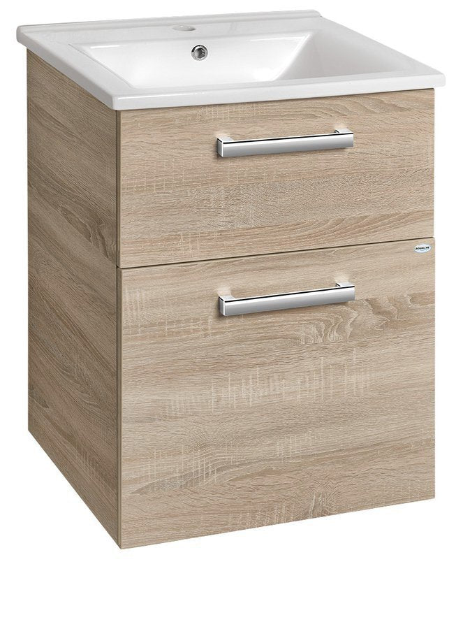 Wastafel onderkast Vega 50 cm twee laden softclose met greep