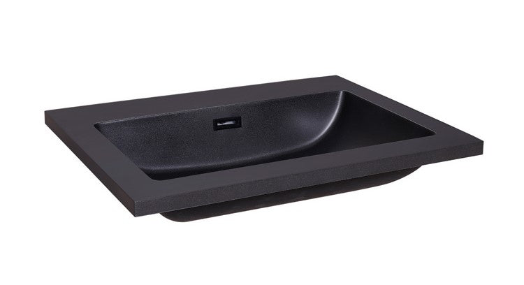 Wastafel 60x47 Quartz classic antraciet