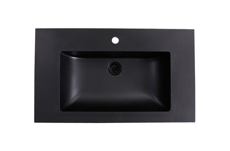 Wastafel 80x47 Quartz classic antraciet
