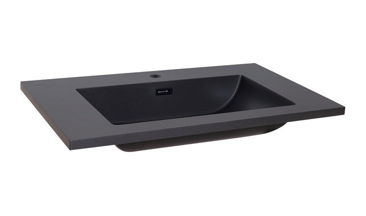 Wastafel 80x47 Quartz classic antraciet