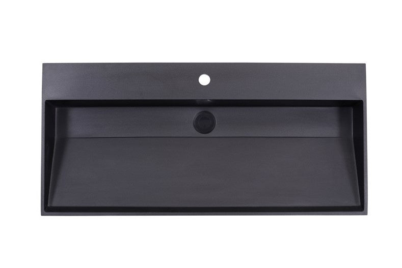 Wastafel 100x47 Quartz Trend zwart met enkele wasbak