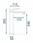 Wastafelkraan Rea Viral Chrom High - View 5