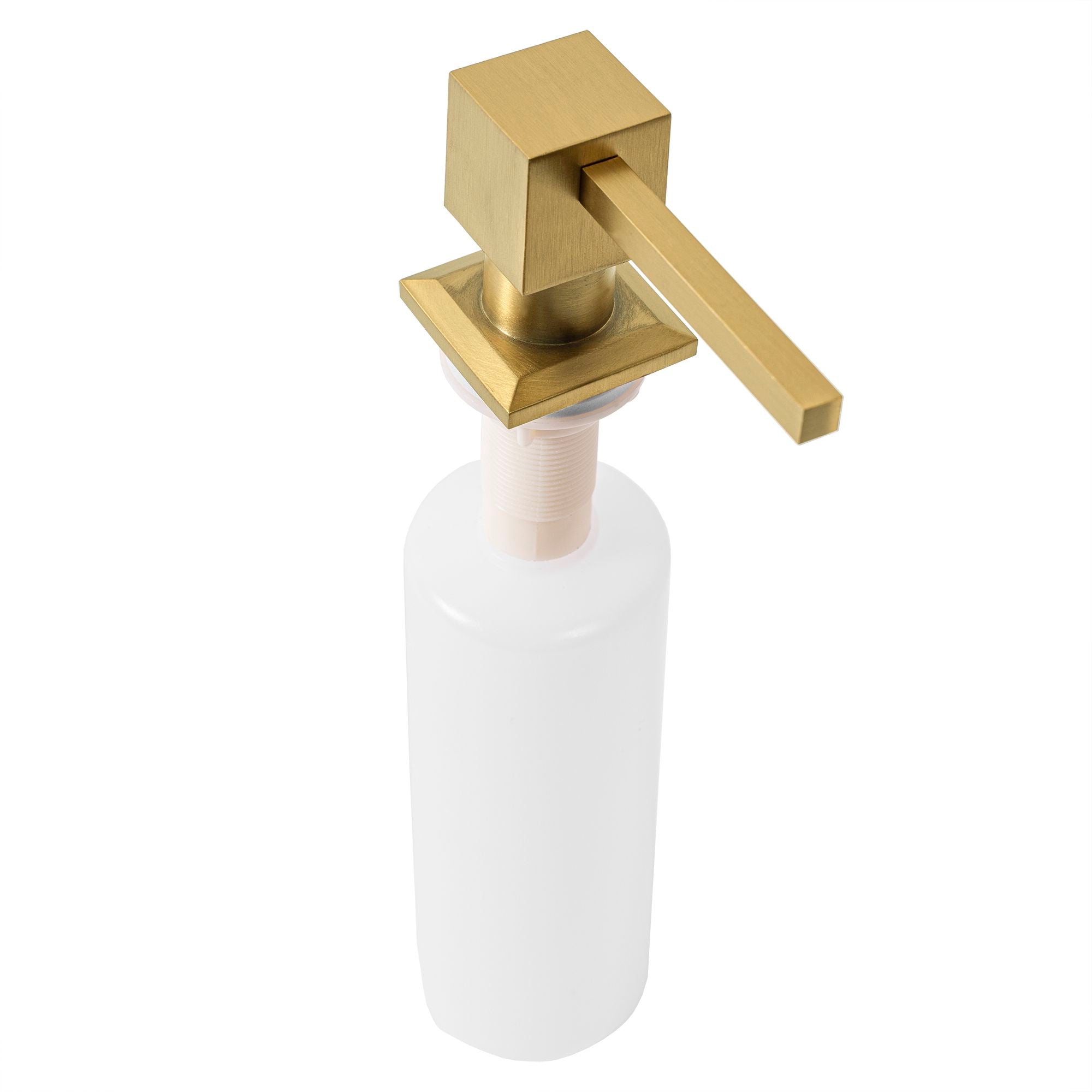 Gootsteen dispenser voor rea vloeistof, geborsteld gouden vierkant