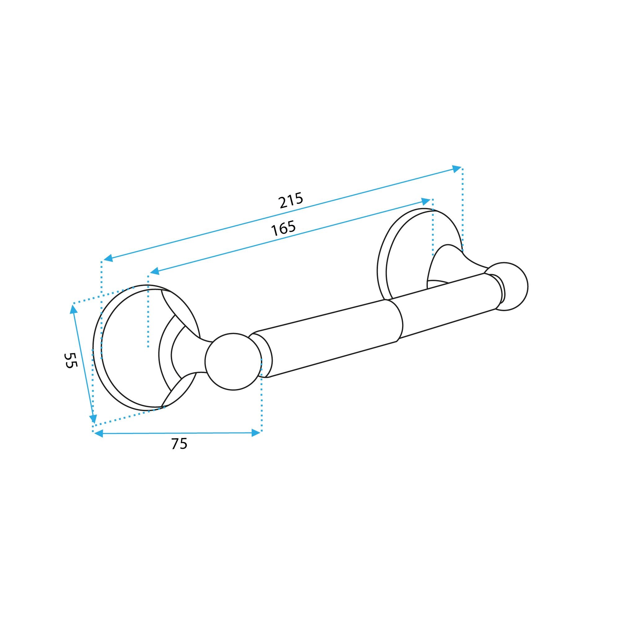Toiletpapierhouder zwart 332869a retro