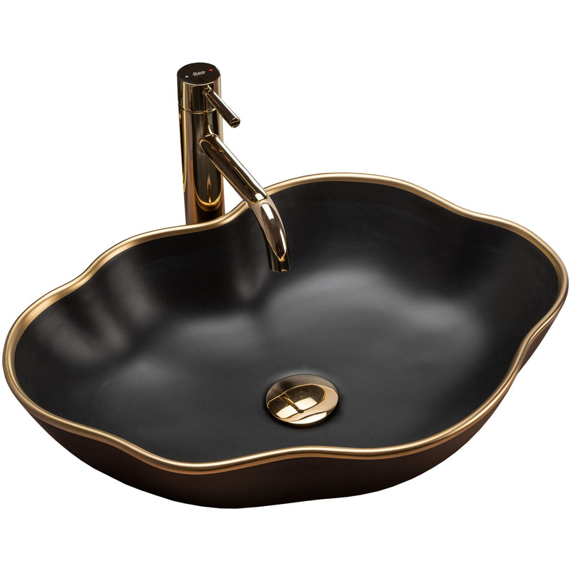 Opzetwastafel Rea Pearl Black Gold