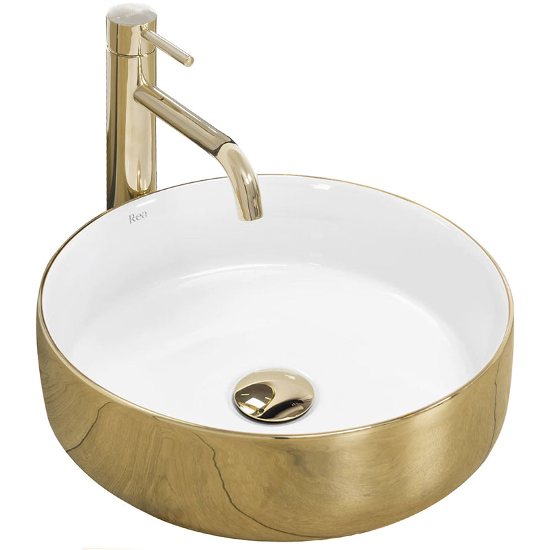 Opzetwastafel Rea Sami Gold/White