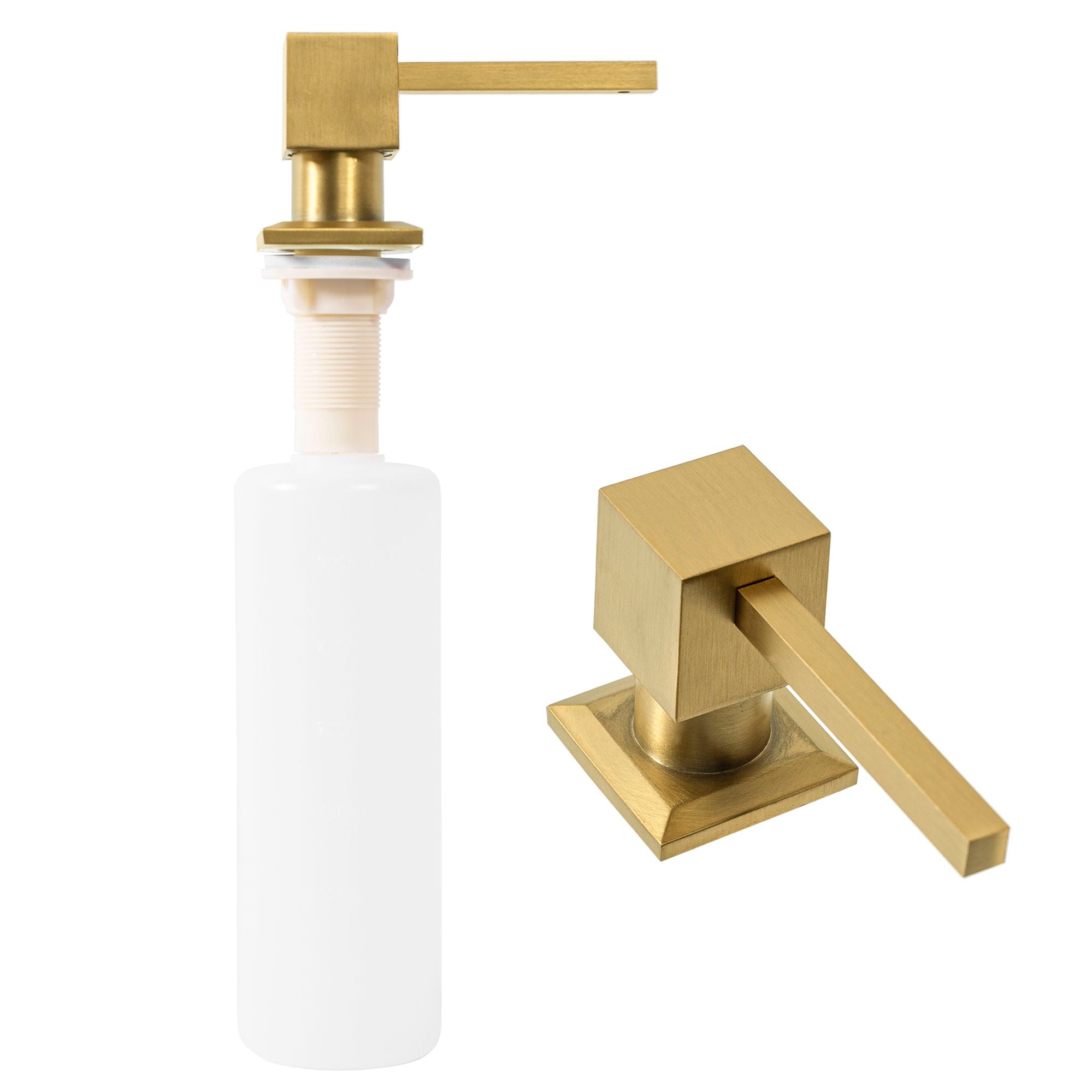 Gootsteen dispenser voor rea vloeistof, geborsteld gouden vierkant