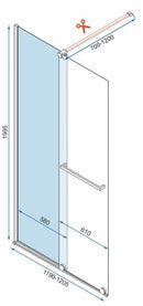 Rea Cortis Black 120 douchescherm - View 7