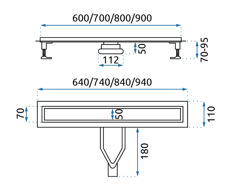 Lineaire afvoer REA Neox Superflow BRUSH Steel 70 - View 9