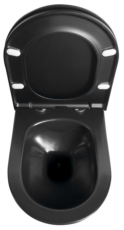 AVVA Rimless Wandtoilet WC met Inbouwframe en drukknop Mat Zwart