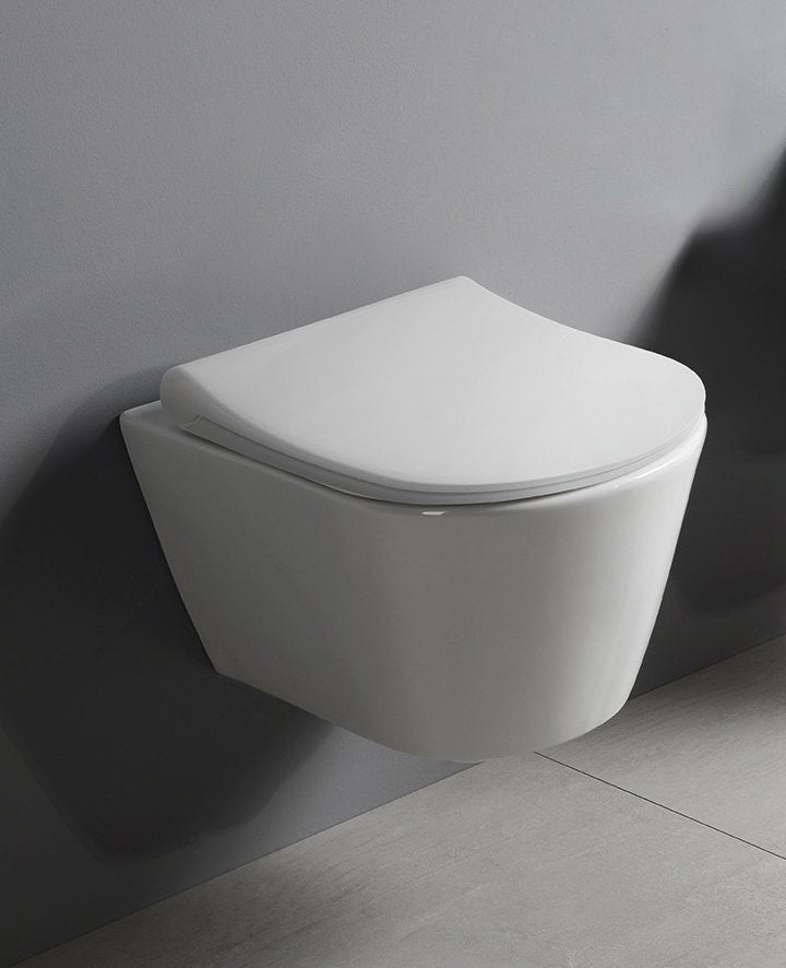 AVVA Rimless Wandtoilet WC met Inbouwframe en drukknop