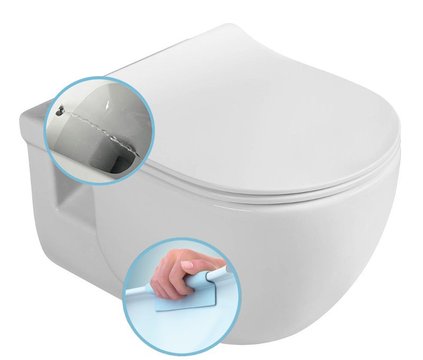 Rimless Bidet Toilet Wit Brilla 35,5X53Cm Met Sproeier