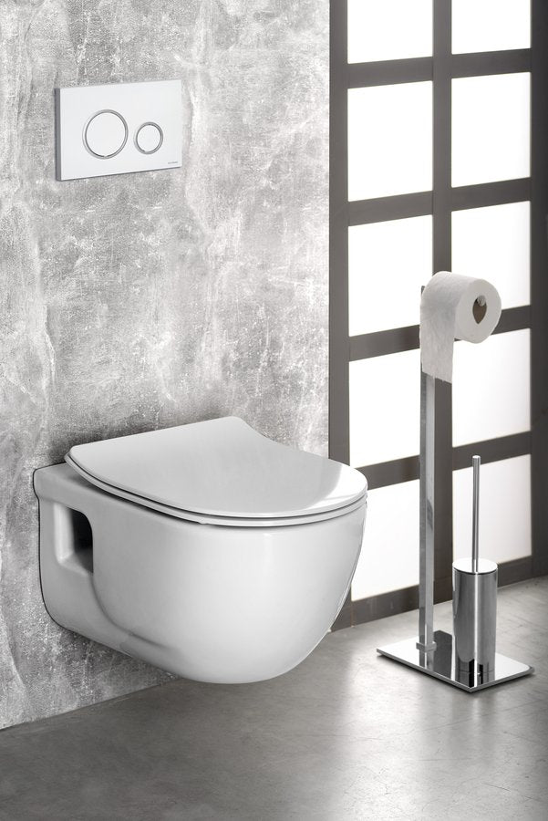 Inbouw Set Rimless Toilet Brilla Compleet Met Drukknop Wit