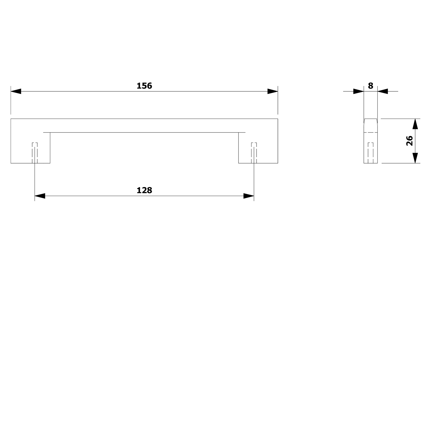 Sapho Greep 15 Cm Mat Zwart