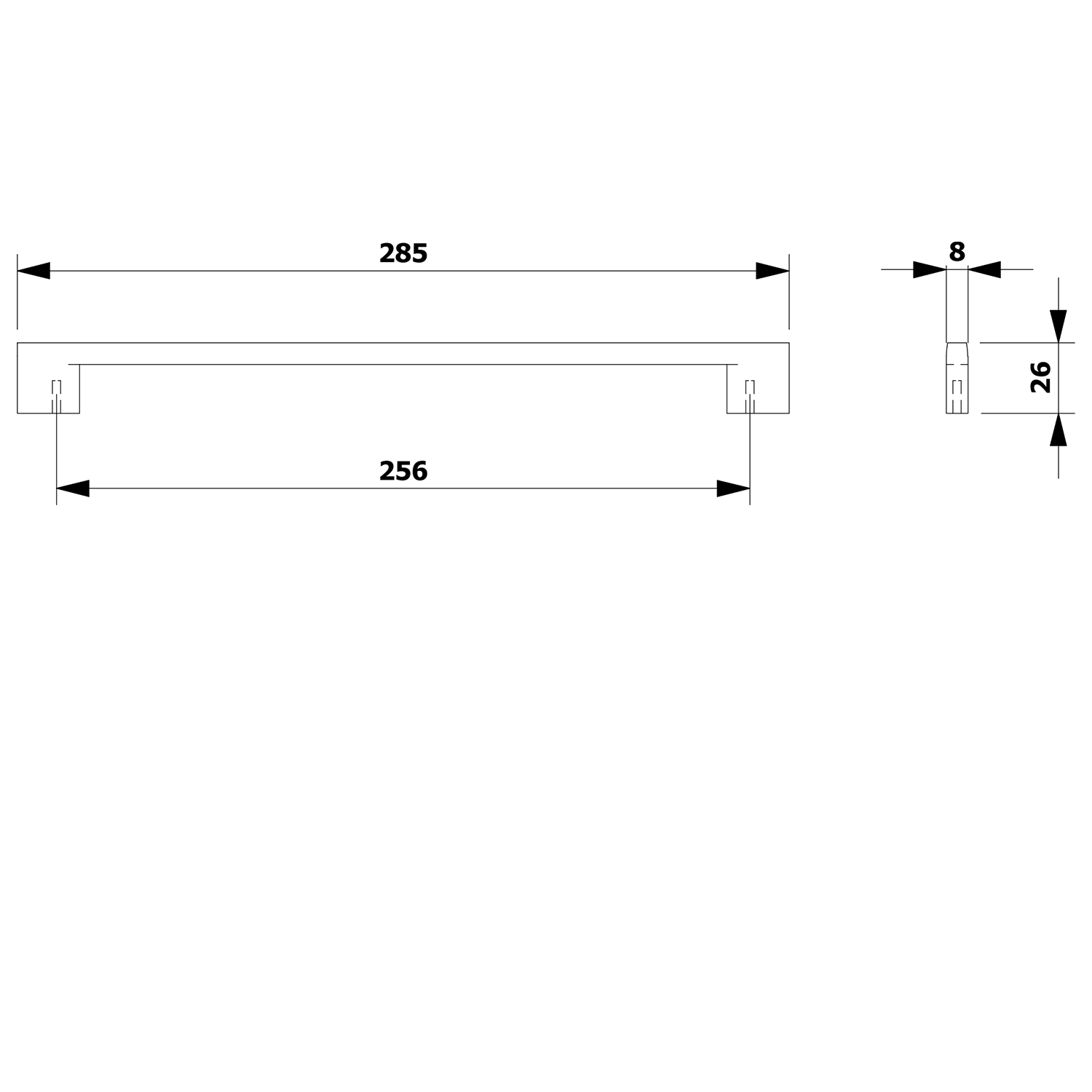 Sapho Greep 30 Cm Mat Zwart