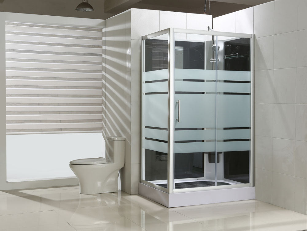Thermo rechts complete douchecabine 120x90x218 alu 5mm glas