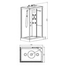 Complete Gesloten Douchecabine Sunshine 120x90 met dak Links / Rechts