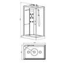 Complete Gesloten Douchecabine Sunshine 120x90 met dak Links / Rechts
