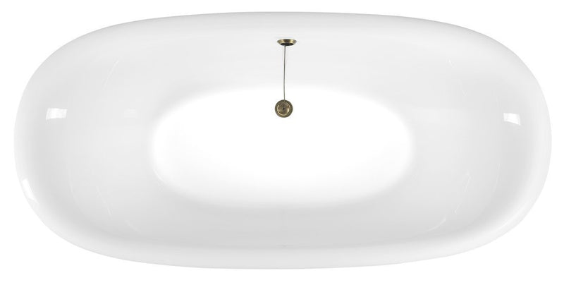 Vrijstaand Bad Regata 175 x 85 cm, Zwart/Wit, met Bronzen Pootjes