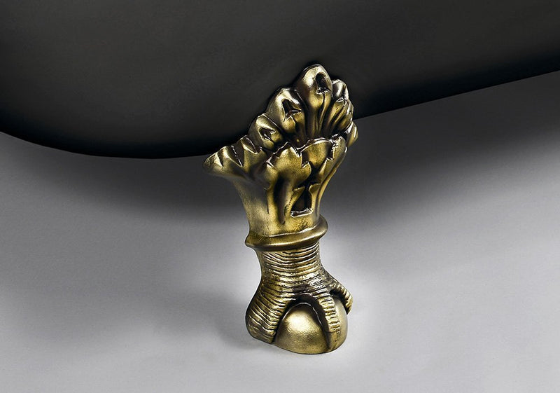 Vrijstaand Bad Regata 175 x 85 cm, Zwart/Wit, met Bronzen Pootjes