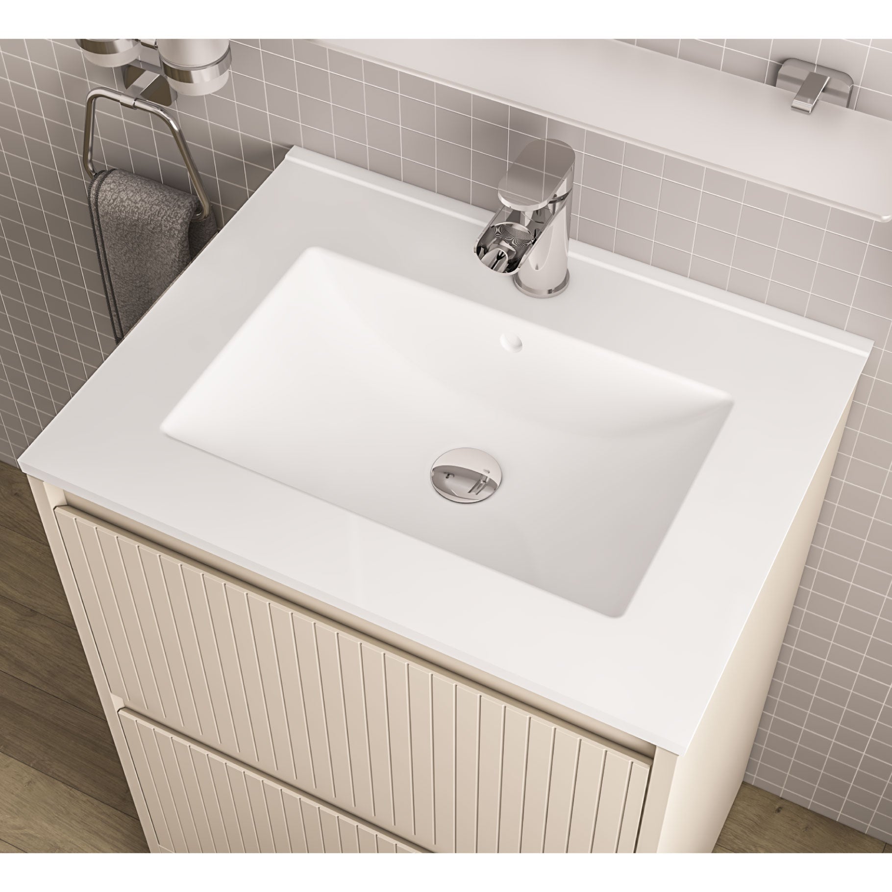 Eastbrook Universal Wastafel 60x46 Cm Vierkant Keramiek Wit