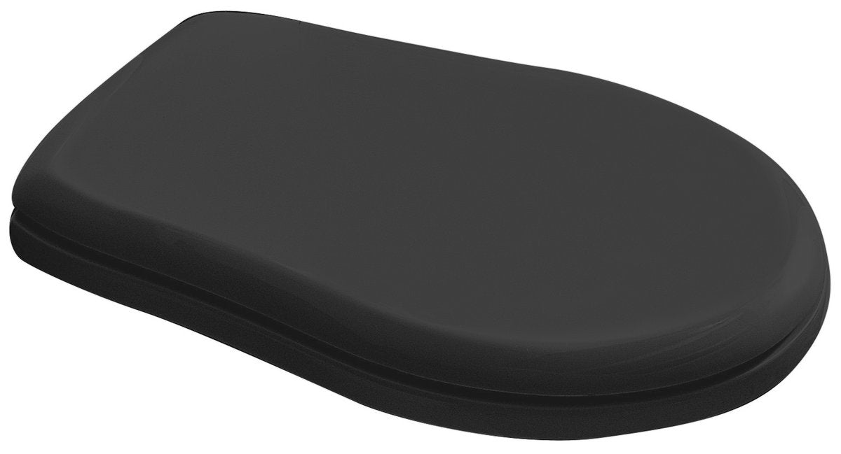 Kerasan Retro Softclose Toiletzitting, Black Matt/Chrome