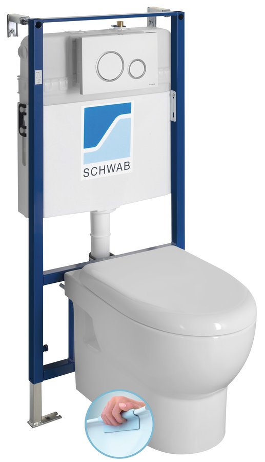 ABSOLUTE Rimless Wandtoilet Compleet met Schwab Inbouwframe Wit