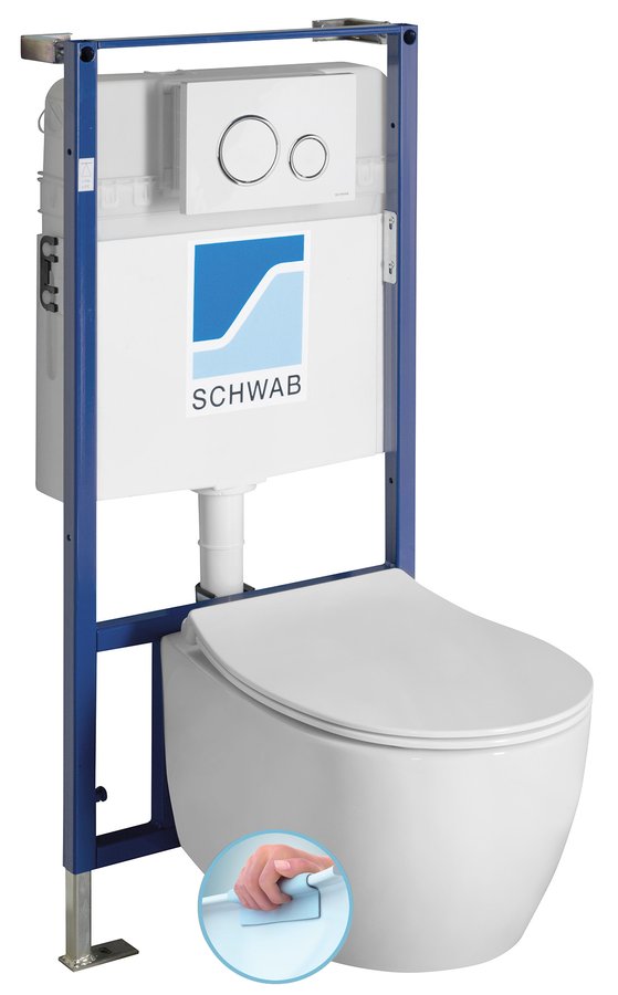 WC SENTIMENTI Rimless wandtoilet met Schwab inbouwsysteem wit