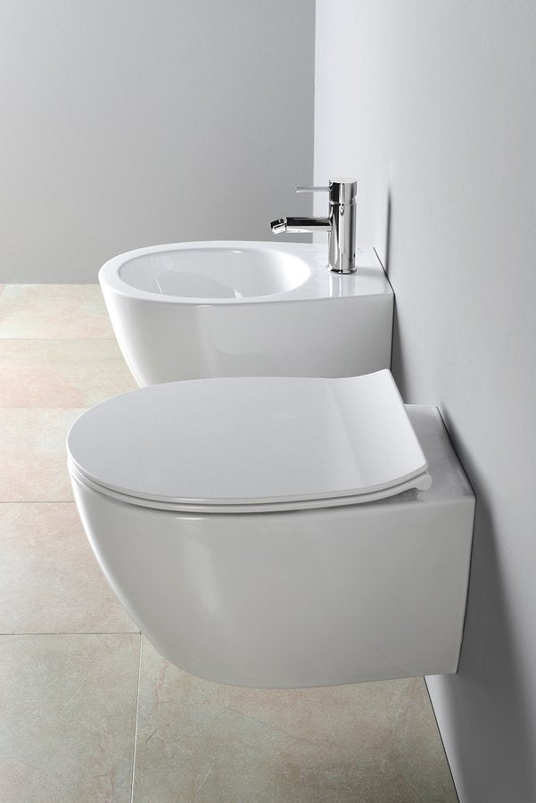 WC SENTIMENTI Rimless wandtoilet met Schwab inbouwsysteem wit