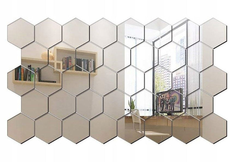 Hexagon decoratieve spiegel, zeshoekig, set van 8 stuks - View 2