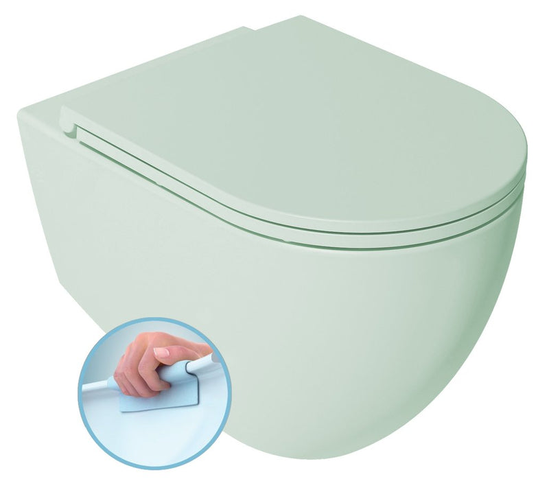 INFINITY Rimless Hangend Toilet 36,5x53cm Mint Groen